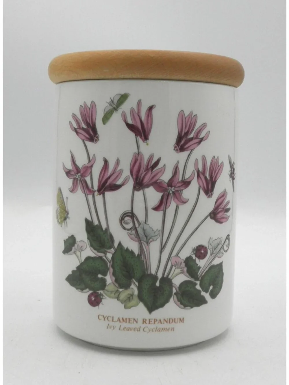 Portmeirion Botanic Garden 5 In. Storage Jar with Lid Ivy Leaved Cyclamen PRTBOG